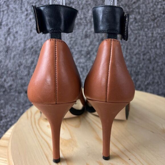 Ann Taylor Rian Pumps Womens 8.5 Genuine Leather Ankle Wrap Stiletto Heels - Picture 5 of 10